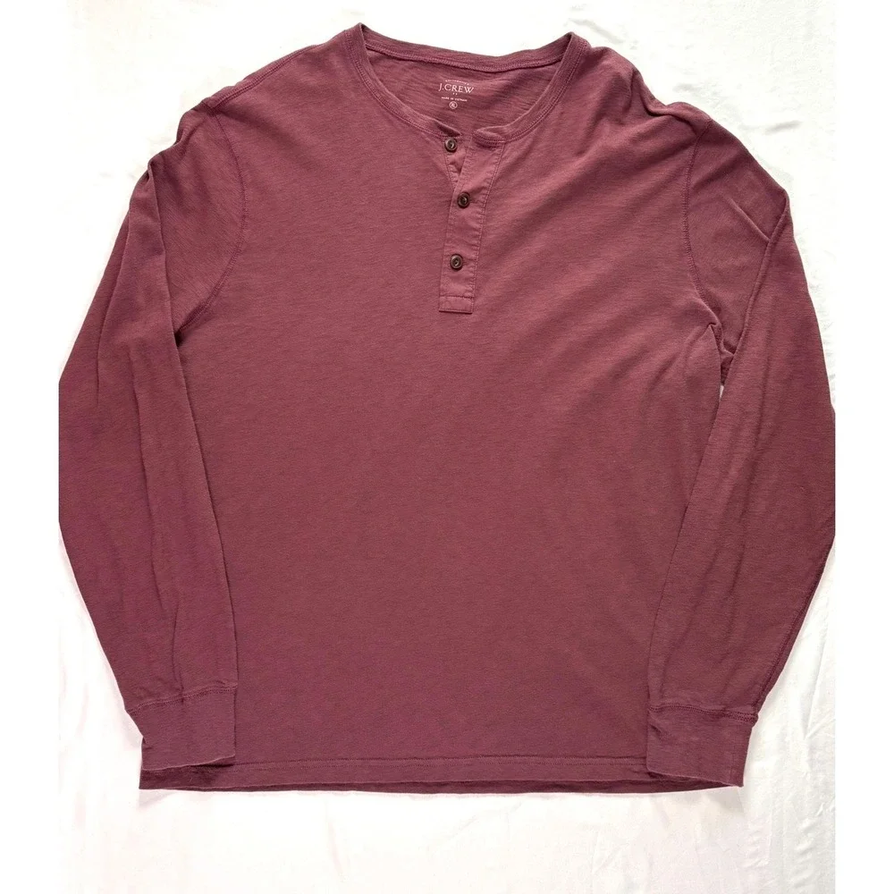 J.Crew Henley Shirt Mens XL Slub Cotton Casual Preppy Outdoors Basic Soft Rugged